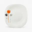 بشقاب مربعی سرویس غذاخوری بورمیولی طرح دندلیون نارنجی