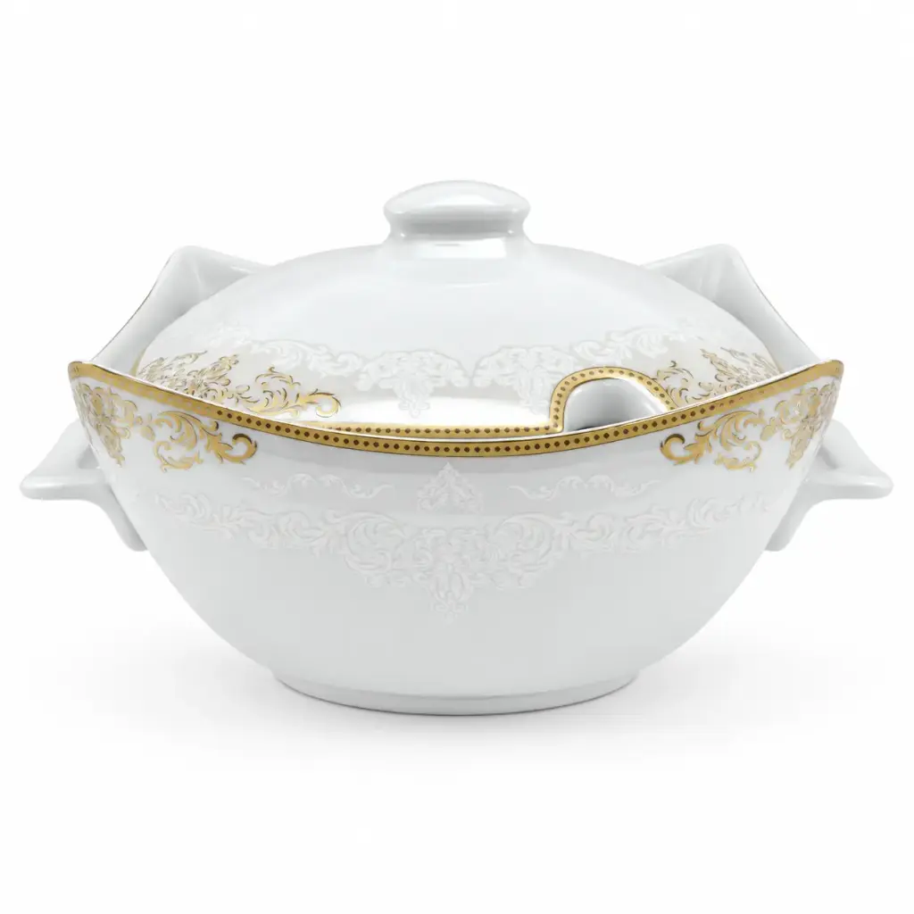 سوپ خوری چینی پردیس طرح دلوین طلایی 
