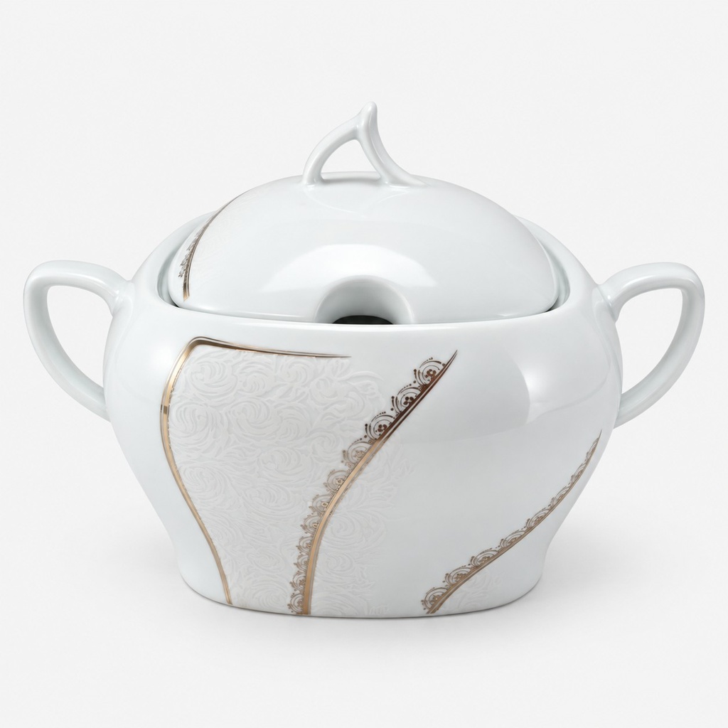 سوپ‌خوری چینی توس قالب اسکار طرح آنیسا طلایی (تک عددی)