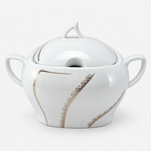 سوپ‌خوری چینی توس قالب اسکار طرح آنیسا طلایی (تک عددی)