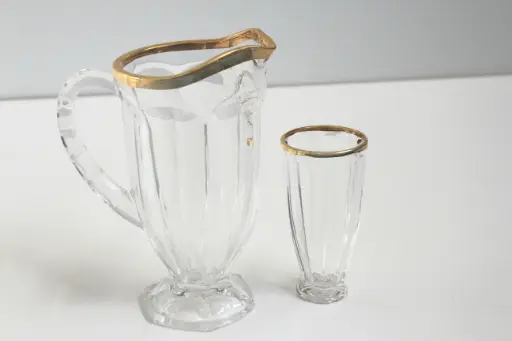  پارچ لیوان لب و طلا جنووا